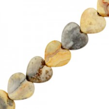 Natural stone bead Heart 10mm Multicolour amber orange